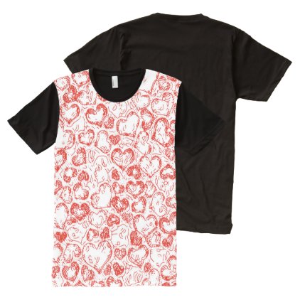 Vivid Hearts, red All-Over-Print T-Shirt