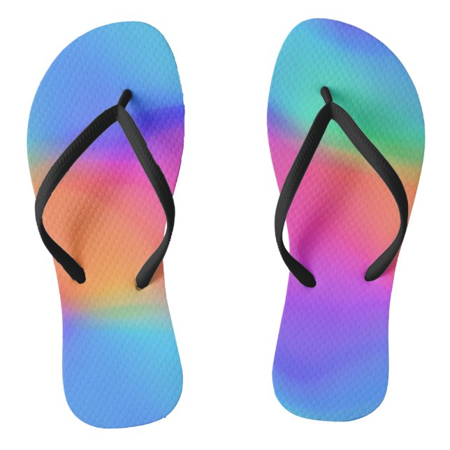 Vivid Holographic Flip Flops (Footbed)