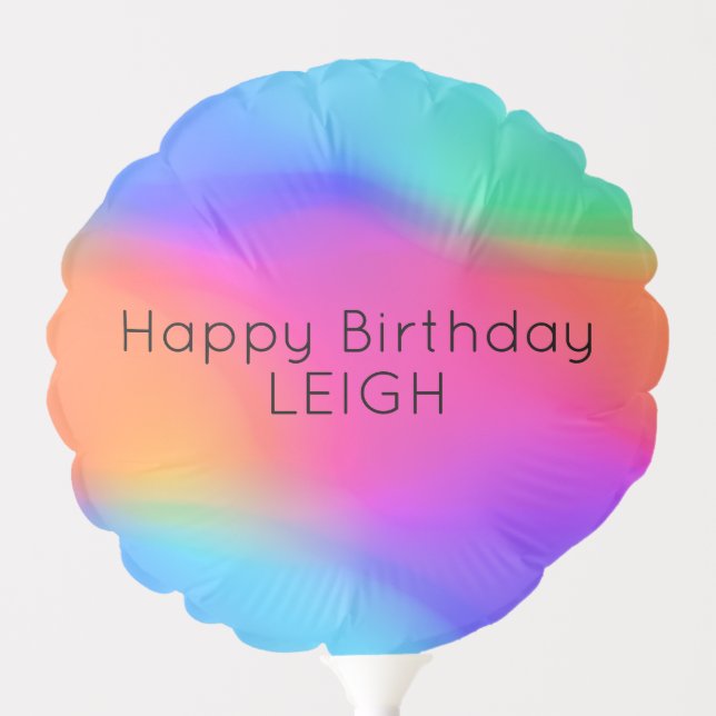 Vivid Holographic Personalized Birthday Balloon (Front)