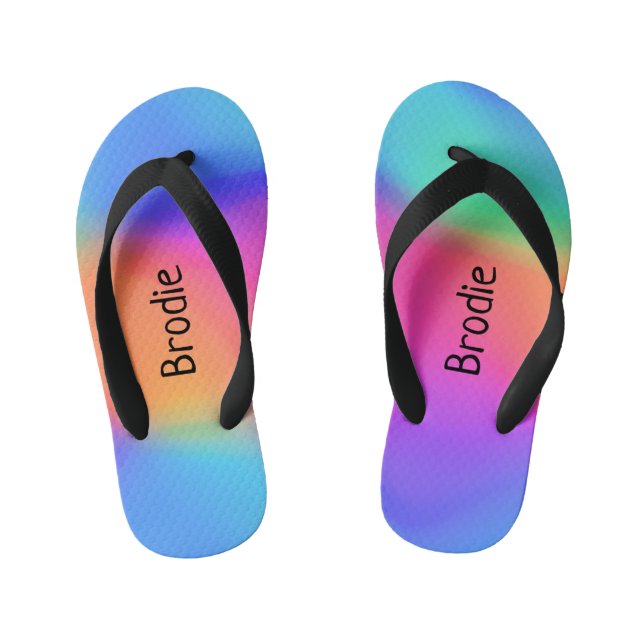 Vivid Holographic Personalized Kids Flip Flops (Footbed)