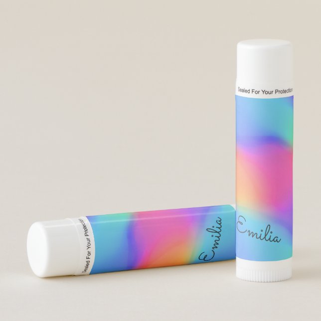Vivid Holographic Personalized Lip Balm (Front)