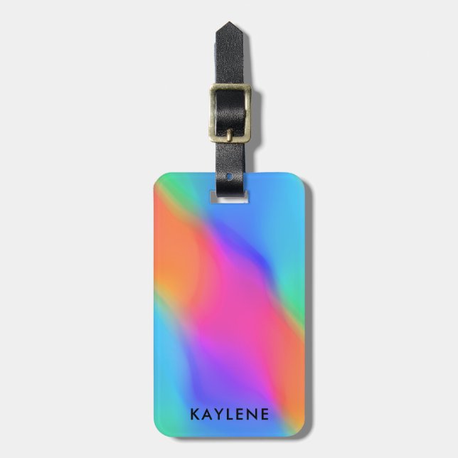 Vivid Holographic Personalized Luggage Tag (Front Vertical)