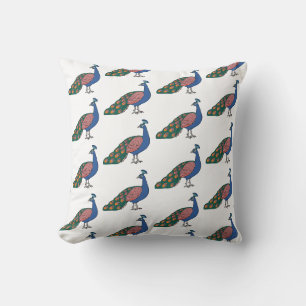 Vivid Humble Peacock Throw Pillow