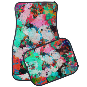 Vivid im of the paint blots concept in shabby grun car floor mat