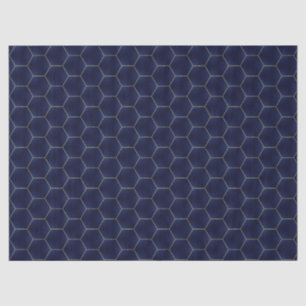 Vivid Indigo Blue and Gold Geometric Tissue Paper