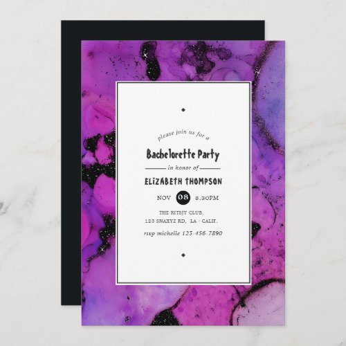 Vivid Ink Splash Bachelorette Party Invitation