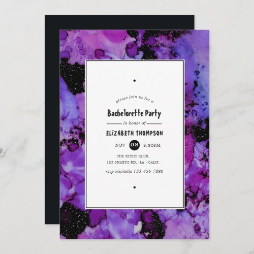 Vivid Ink Splash Bachelorette Party Invitation