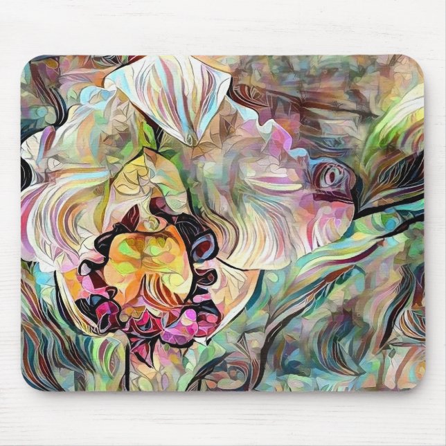 Vivid Iris Flower Mouse Pad (Front)