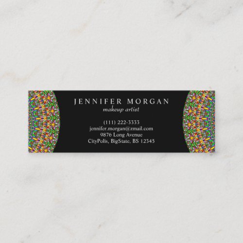 Vivid Jungle Garden Mandala Mini Business Card