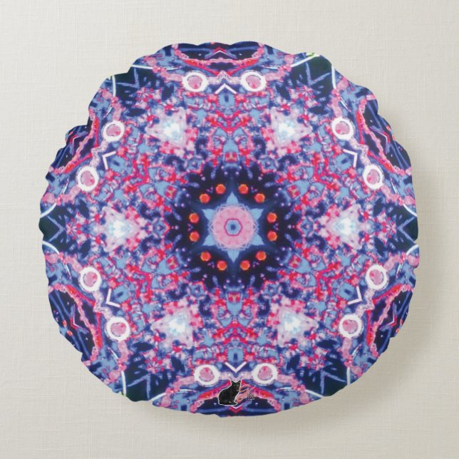 Vivid Kaleidoscope  Round Pillow (Front)