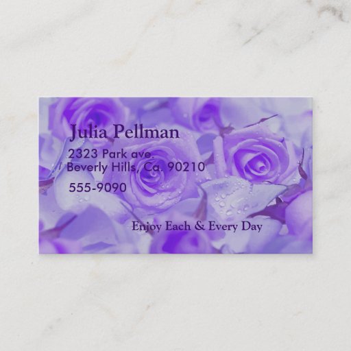 Customizable Vivid Lavender Roses Business Card Templates