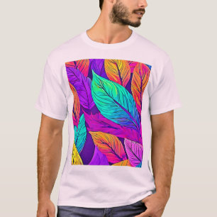 Vivid Leaf Pattern T-Shirt