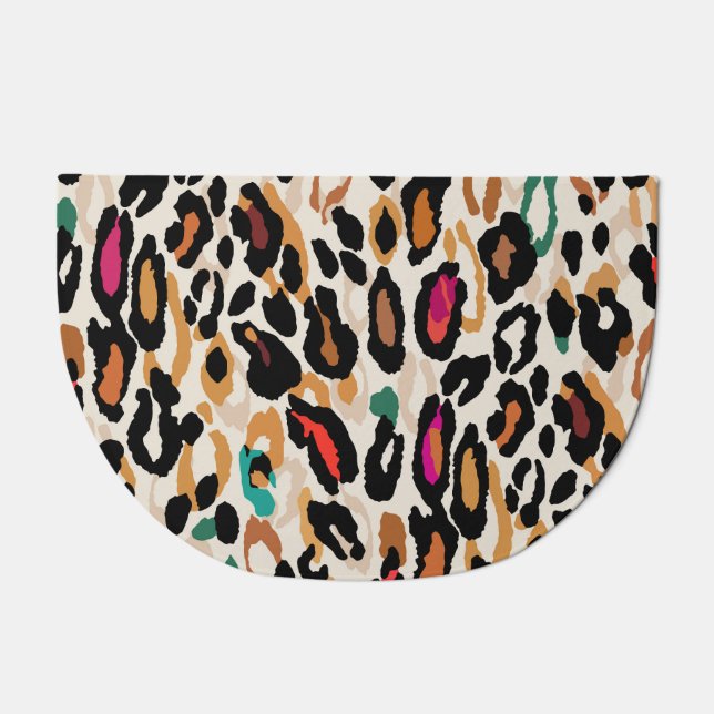 Vivid Leopard Animal Prints Doormat (Front)