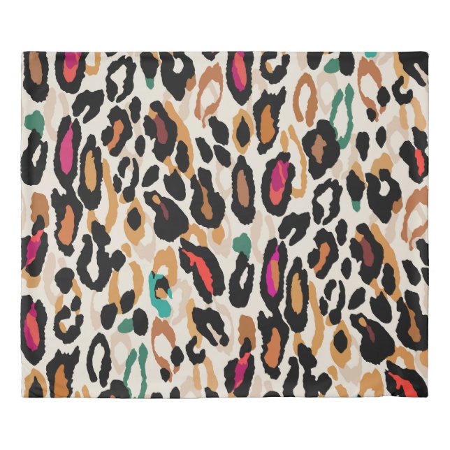 Vivid Leopard Animal Prints Duvet Cover (Front)