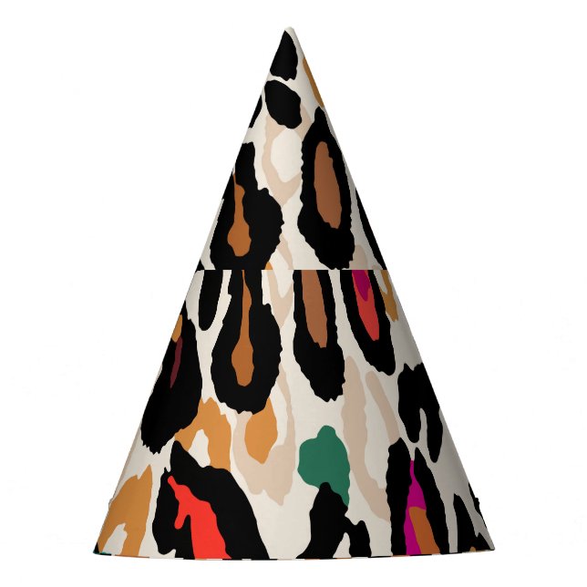 Vivid Leopard Animal Prints Party Hat (Front)