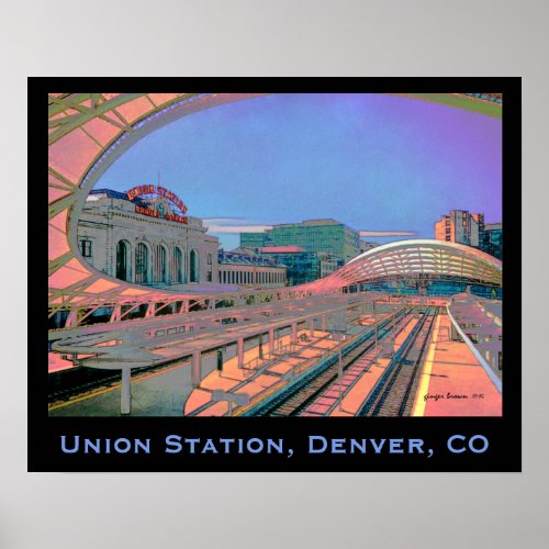 Vivid Look of Union Station Denver CO Poster