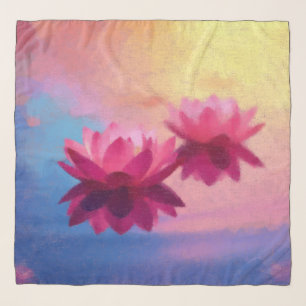 Vivid Lotus Flowers Scarf