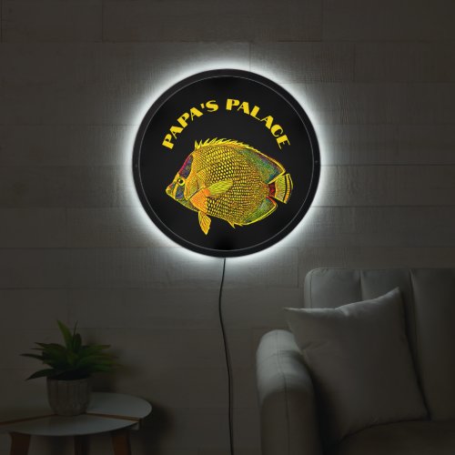 Vivid Mailed Butterfly Fish with Name or Message LED Sign