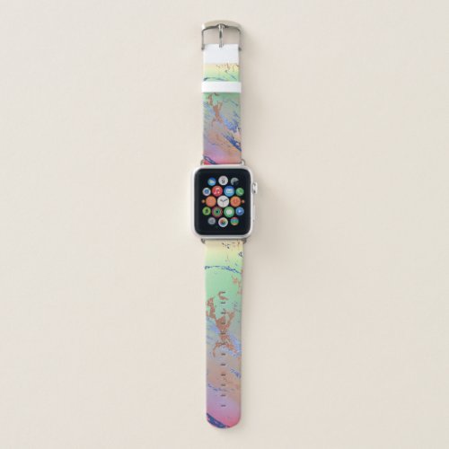 Vivid Marble  Colorful Bold Pastel Watercolor Apple Watch Band
