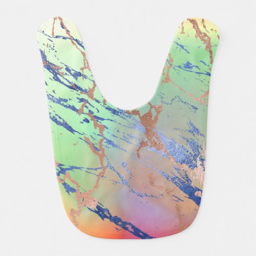 Vivid Marble  Colorful Bold Pastel Watercolor Baby Bib