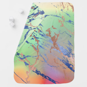 Vivid Marble Colorful Bold Pastel Watercolor Baby Blanket