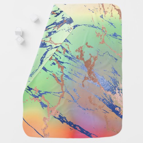 Vivid Marble  Colorful Bold Pastel Watercolor Baby Blanket