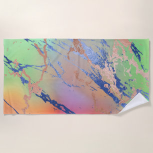Vivid Marble   Colorful Bold Pastel Watercolor Beach Towel
