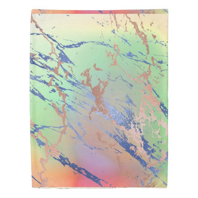 Vivid Marble | Colorful Bold Pastel Watercolor Duvet Cover (Front)