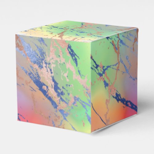 Vivid Marble  Colorful Bold Pastel Watercolor Favor Boxes