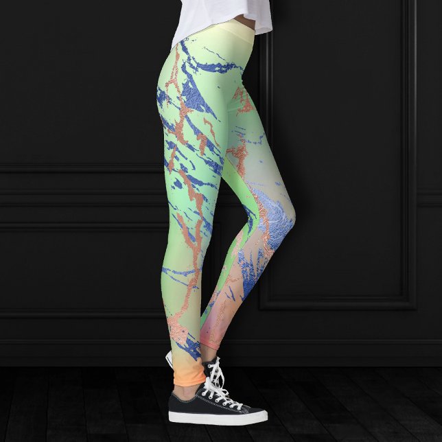 Vivid Marble | Colorful Bold Pastel Watercolor Leggings (Creator Uploaded)