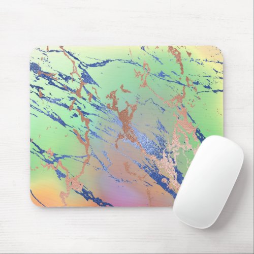 Vivid Marble  Colorful Bold Pastel Watercolor Mouse Pad