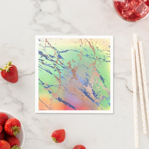 Vivid Marble  Colorful Bold Pastel Watercolor Napkins