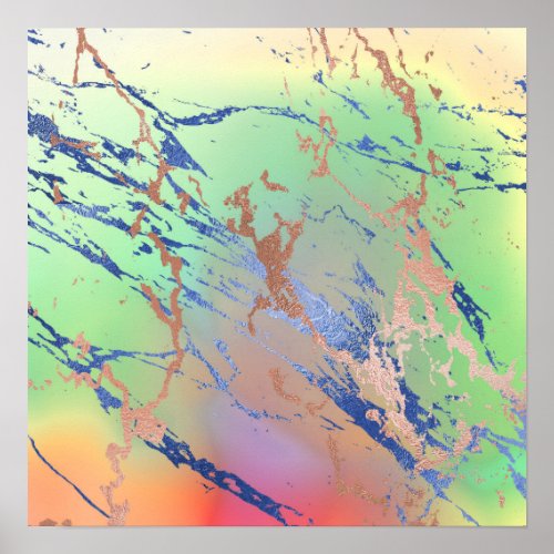 Vivid Marble  Colorful Bold Pastel Watercolor Poster