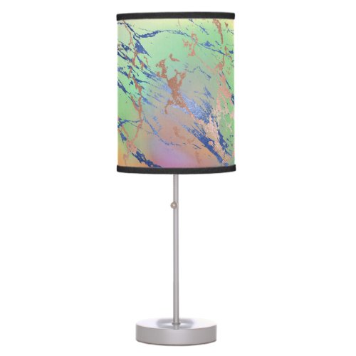 Vivid Marble  Colorful Bold Pastel Watercolor Table Lamp