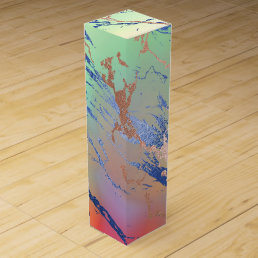 Vivid Marble | Colorful Bold Pastel Watercolor Wine Box