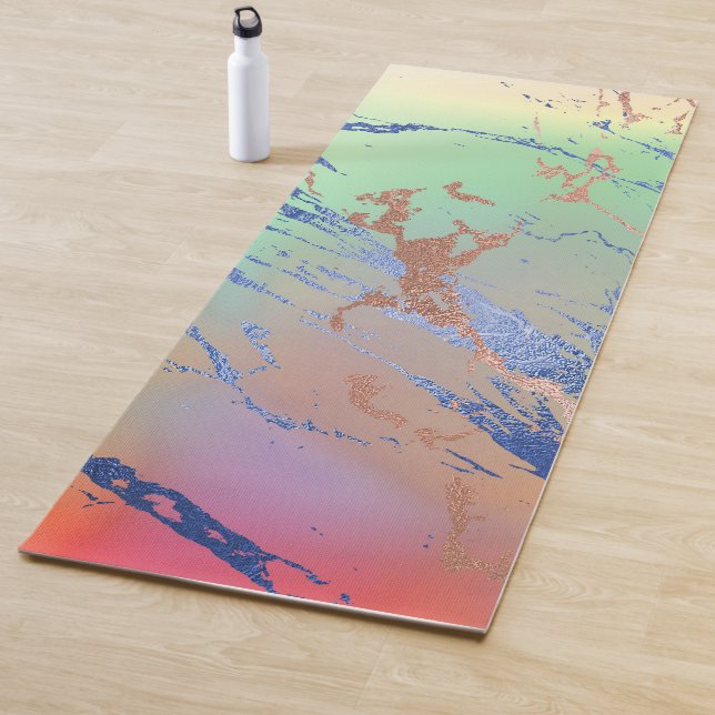 Vivid Marble | Colorful Bold Pastel Watercolor Yoga Mat (In Situ)