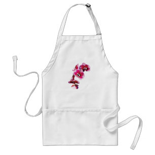Vivid Maroon Phalaenopsis Orchids Adult Apron
