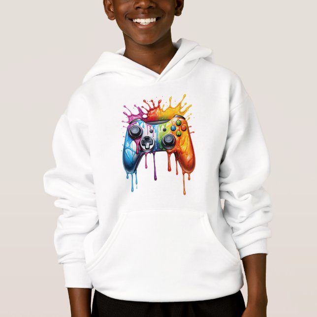 Vivid Melting Gaming Controller Hoodie (Front)