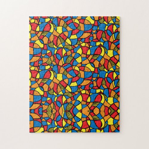 Vivid Modernistic Mosaic Pattern Jigsaw Puzzle