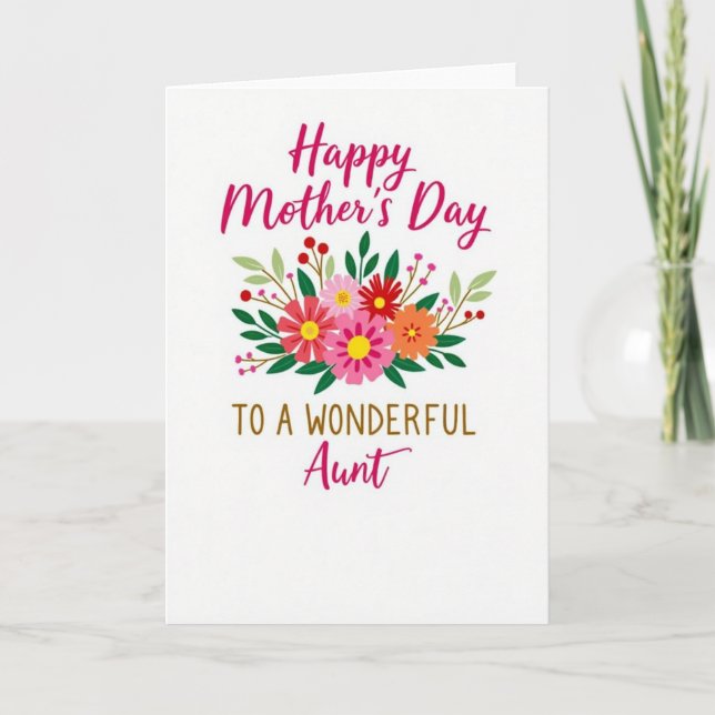 Vivid Mothers Day Blooms Card (Front)