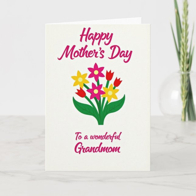 Vivid Mothers Day Bouquet Card (Front)
