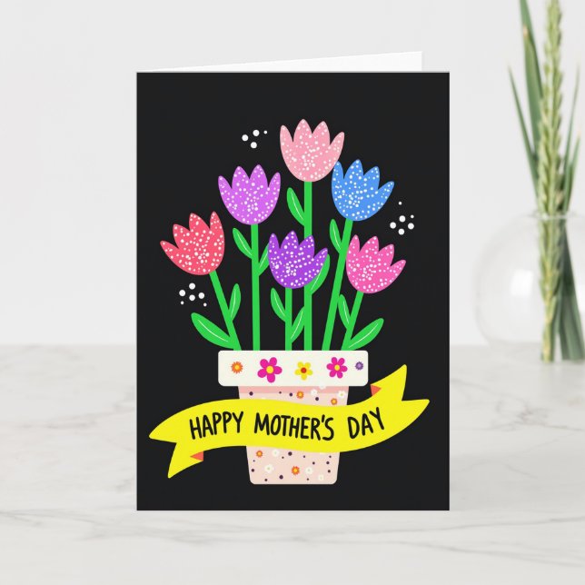 Vivid Mothers Day Flower Card (Front)