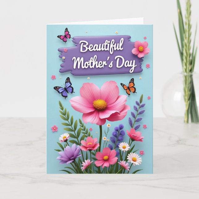 Vivid Mothers Day Garden Card (Front)