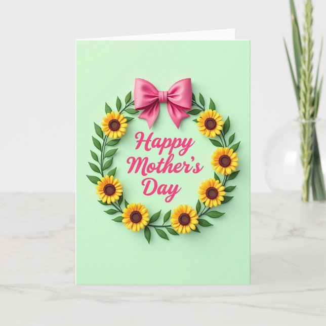 Vivid Mothers Day Wreath Card (Front)