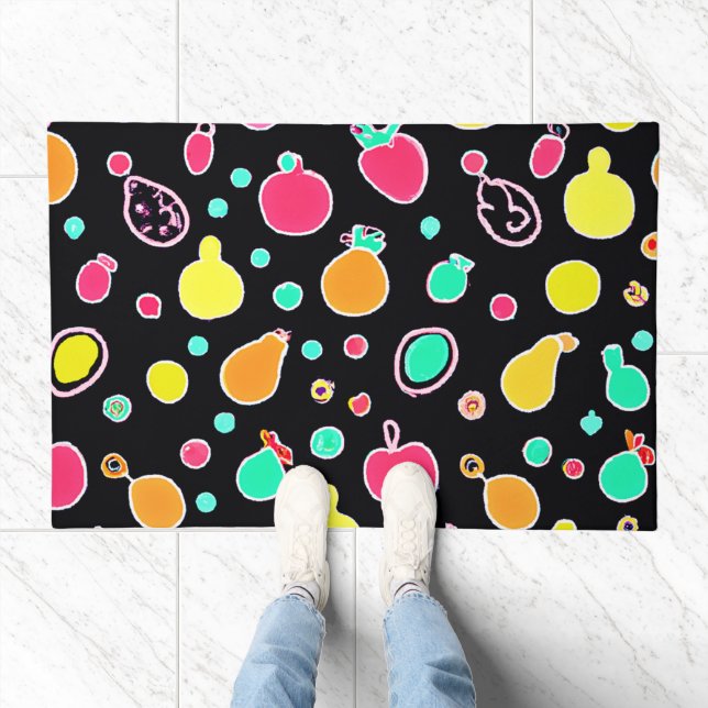 Vivid Neon Fruitful Pattern Doormat (Indoor)