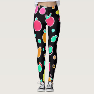 Vivid Neon Fruitful Pattern Leggings