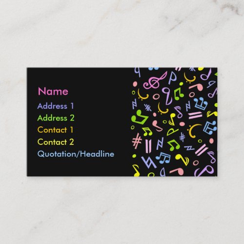 vivid notes business card template