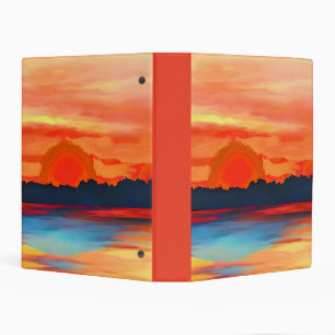 Vivid Ocean Sunset in Fiery Orange Mini Binder