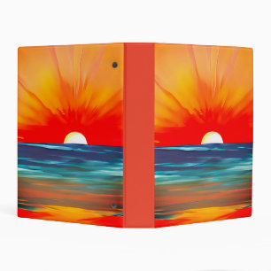 Vivid Ocean Sunset in Orange and Blue Mini Binder