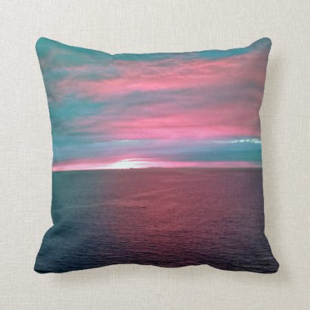Vivid Ocean Sunset Pillow